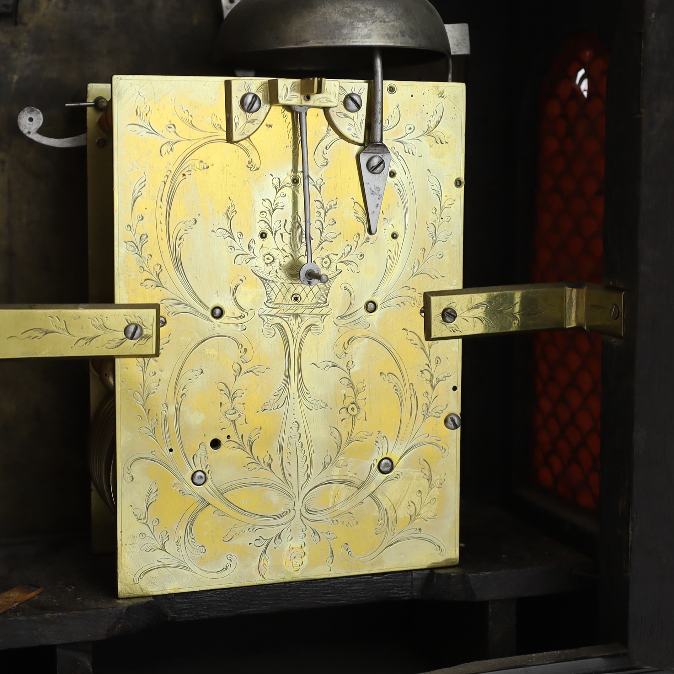 Charles Bayles of Hampstead, a George III ebonised eight day repeating bracket clock, 32cm wide, 20cm deep, 43cm high